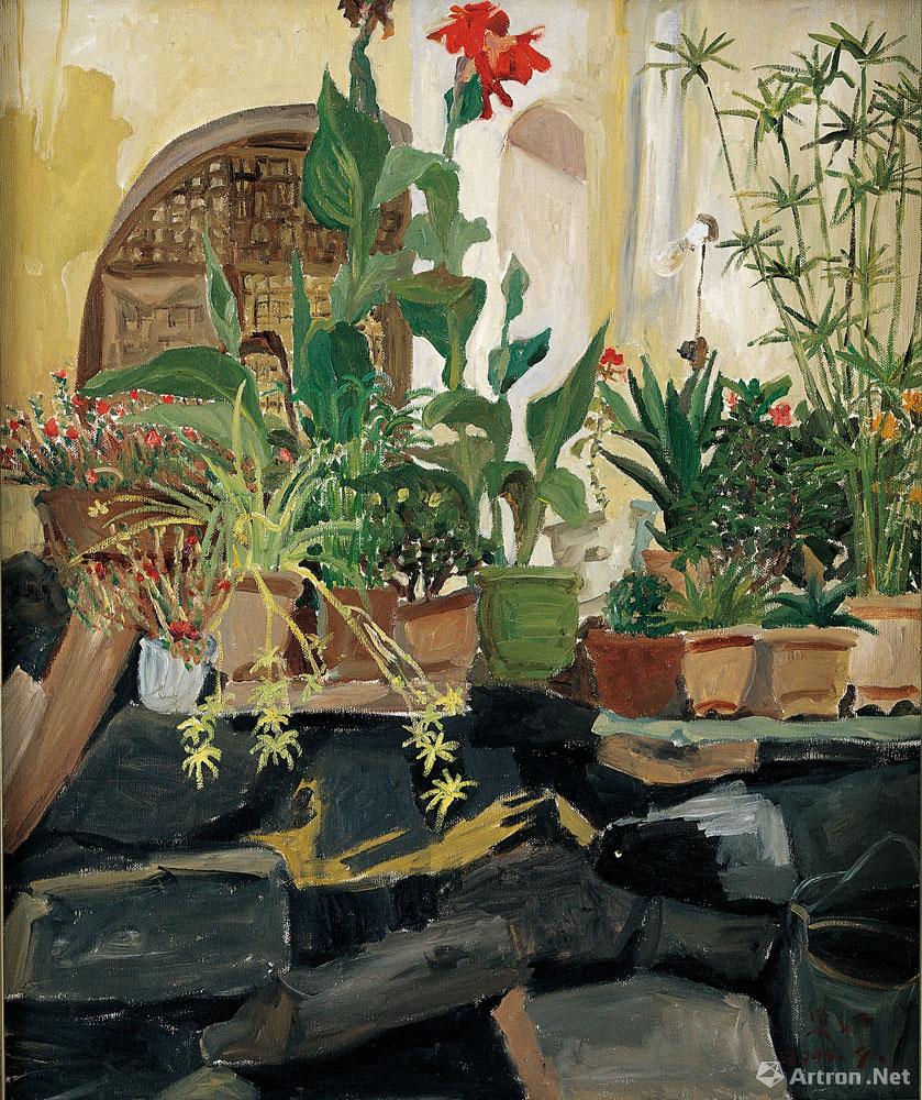 花盆_油画风景_林笑初作品展_林笑初在线作品_林笑初官方网站-雅昌