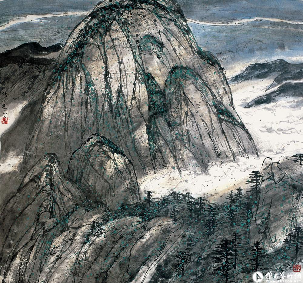 西岳峥嵘_《张仁芝山水画集》一_张仁芝作品展_张仁芝在线作品_张仁芝