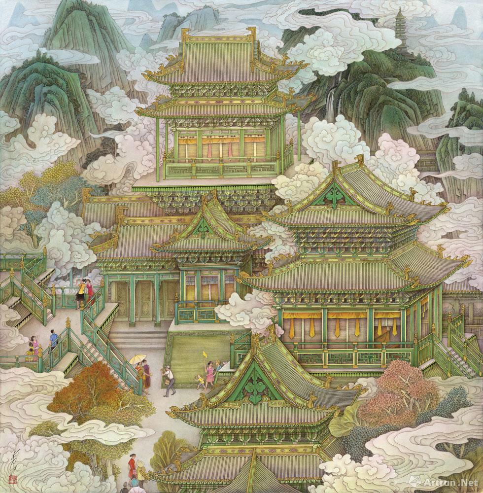 圣地（界画）<br> Feng Changjiang Holy Land (Ruler painting)