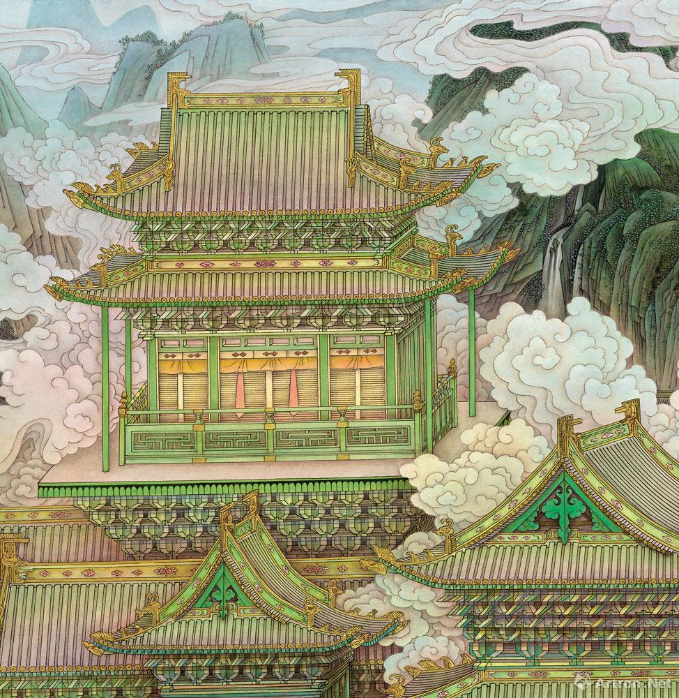 圣地（界画）（局部）002<br> Feng Changjiang Holy Land (Ruler painting)（Part）002