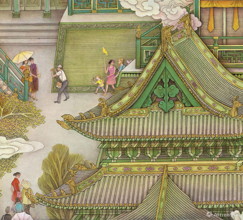 圣地（界画）（局部）004<br> Feng Changjiang Holy Land (Ruler painting)（Part）004