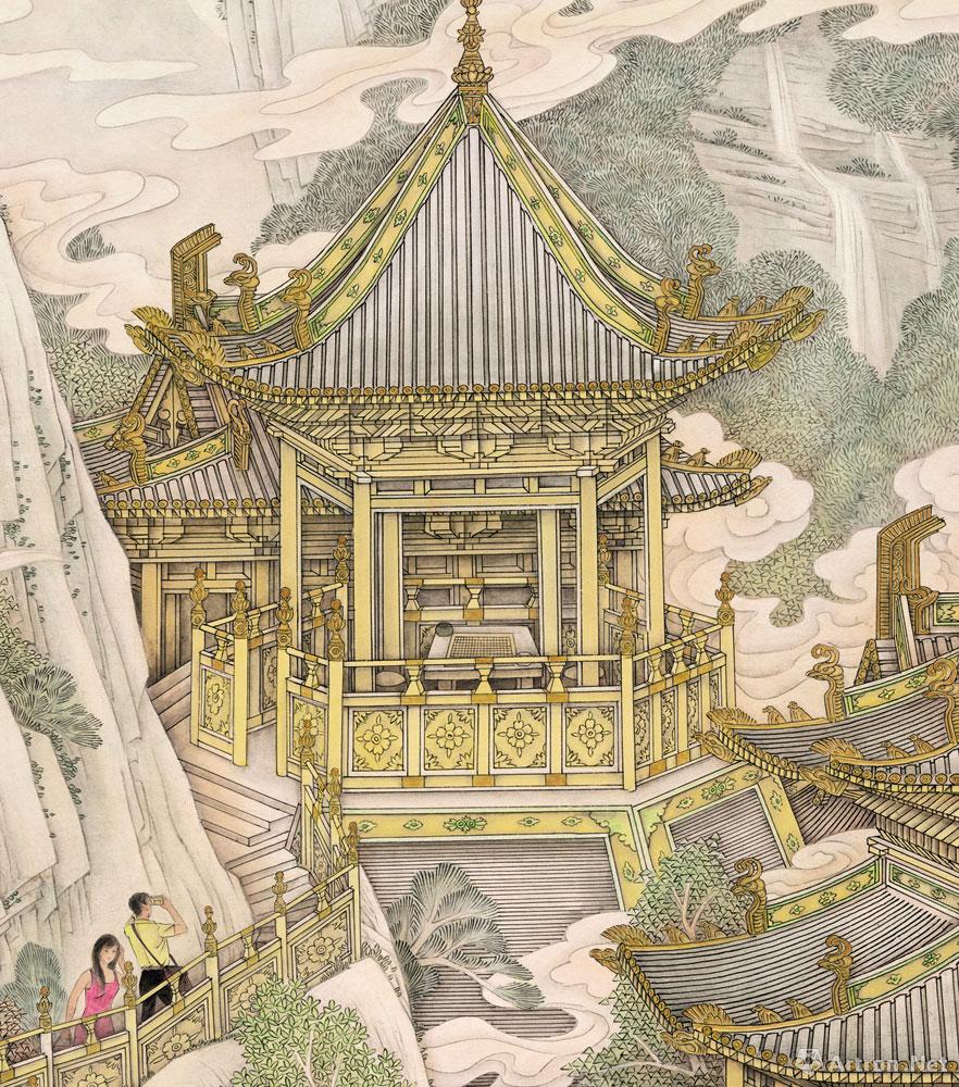 神游（界画）（局部）001<br> Feng Changjiang Imaginative Travel (Ruler painting)（Part）001