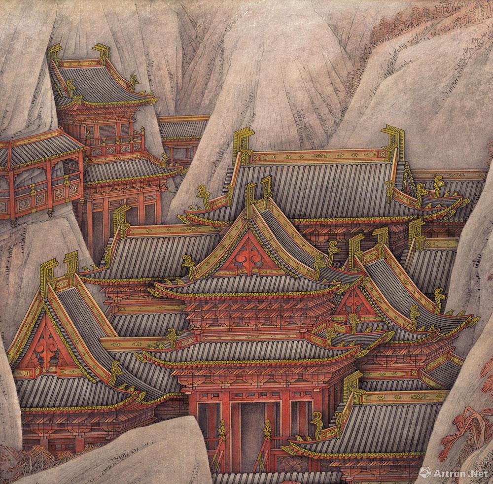 回声（界画）（局部）001<br> Feng Changjiang Echo (Ruler painting)（Part）001