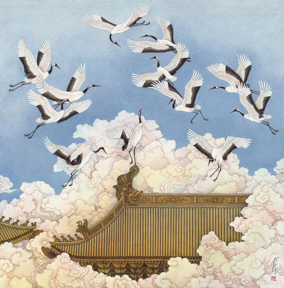 祥预（界画）<br> Feng Changjiang Auspicious Omen (Ruler painting)