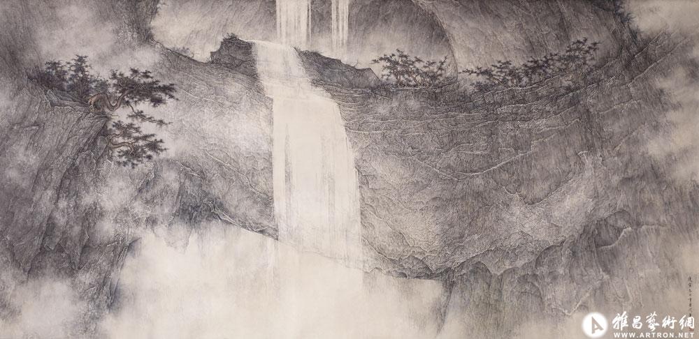 丝瀑^_^<br>Waterfall Of Silk no size Ink and color on paper