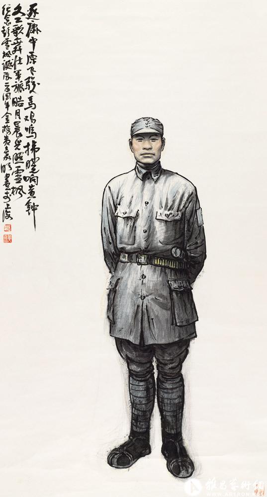 康金梅作品：彭雪枫将军肖像^-^The portrait of Peng Xuefeng  