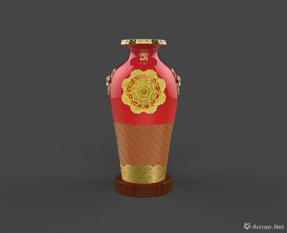 广西自治区成立60周年中央赠送国礼《同心瓶》