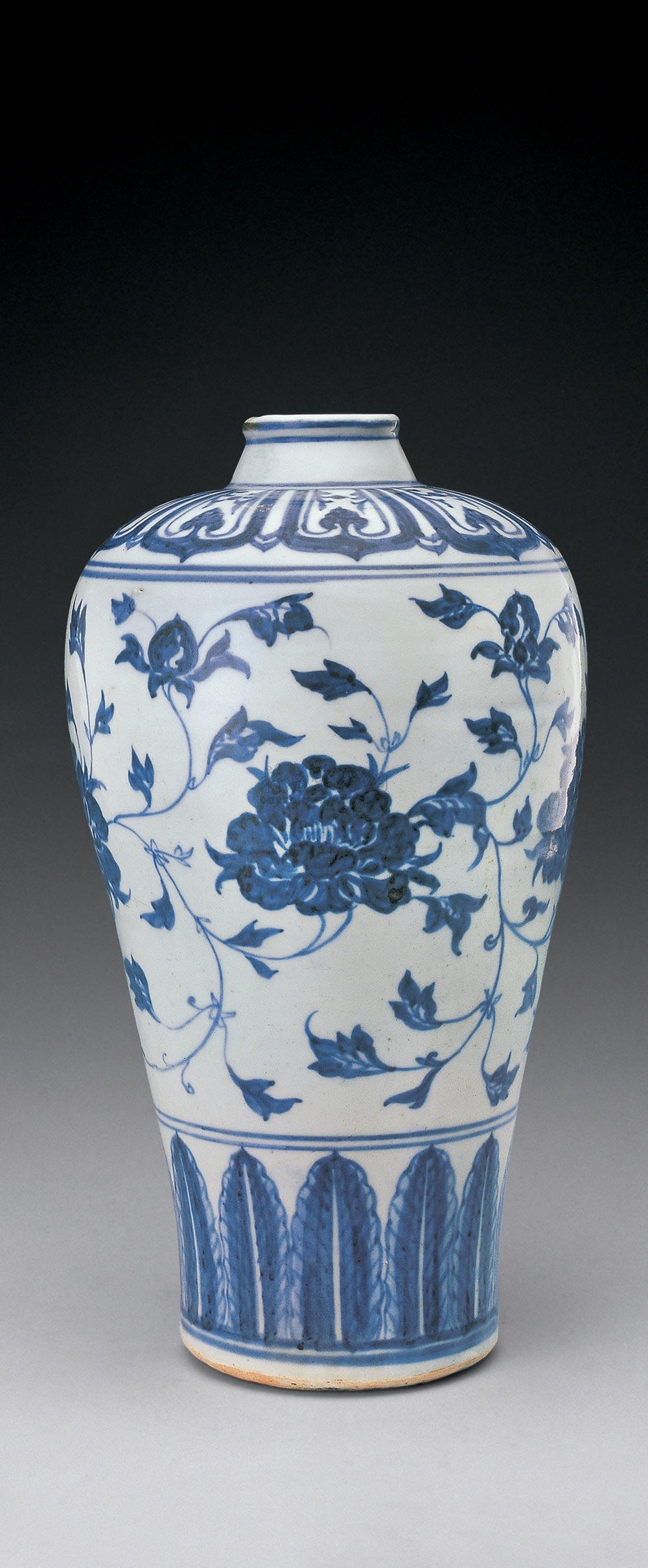 【明 青花缠枝花卉纹梅瓶】拍卖品_图片_价格_鉴赏_明代青花瓷器_雅昌