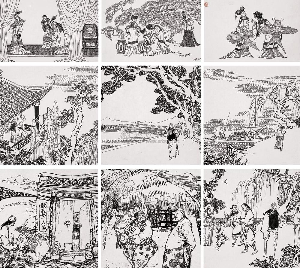 0517 连环画乾隆下江南原稿 镜心连环画 纸本