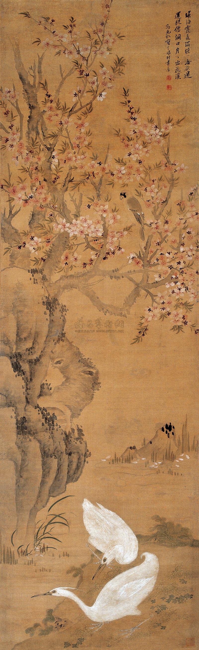 *1698 花鸟 立轴 设色绢本