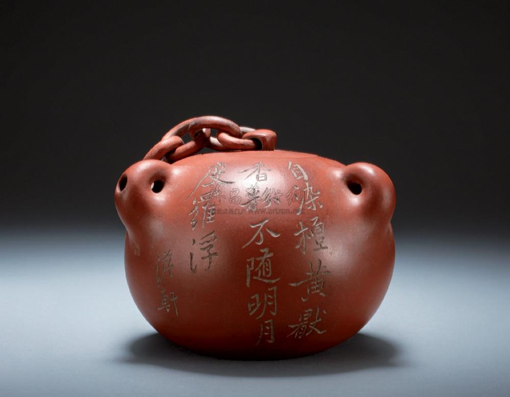 3550 清 紫砂"王东石"制博浪锤壶