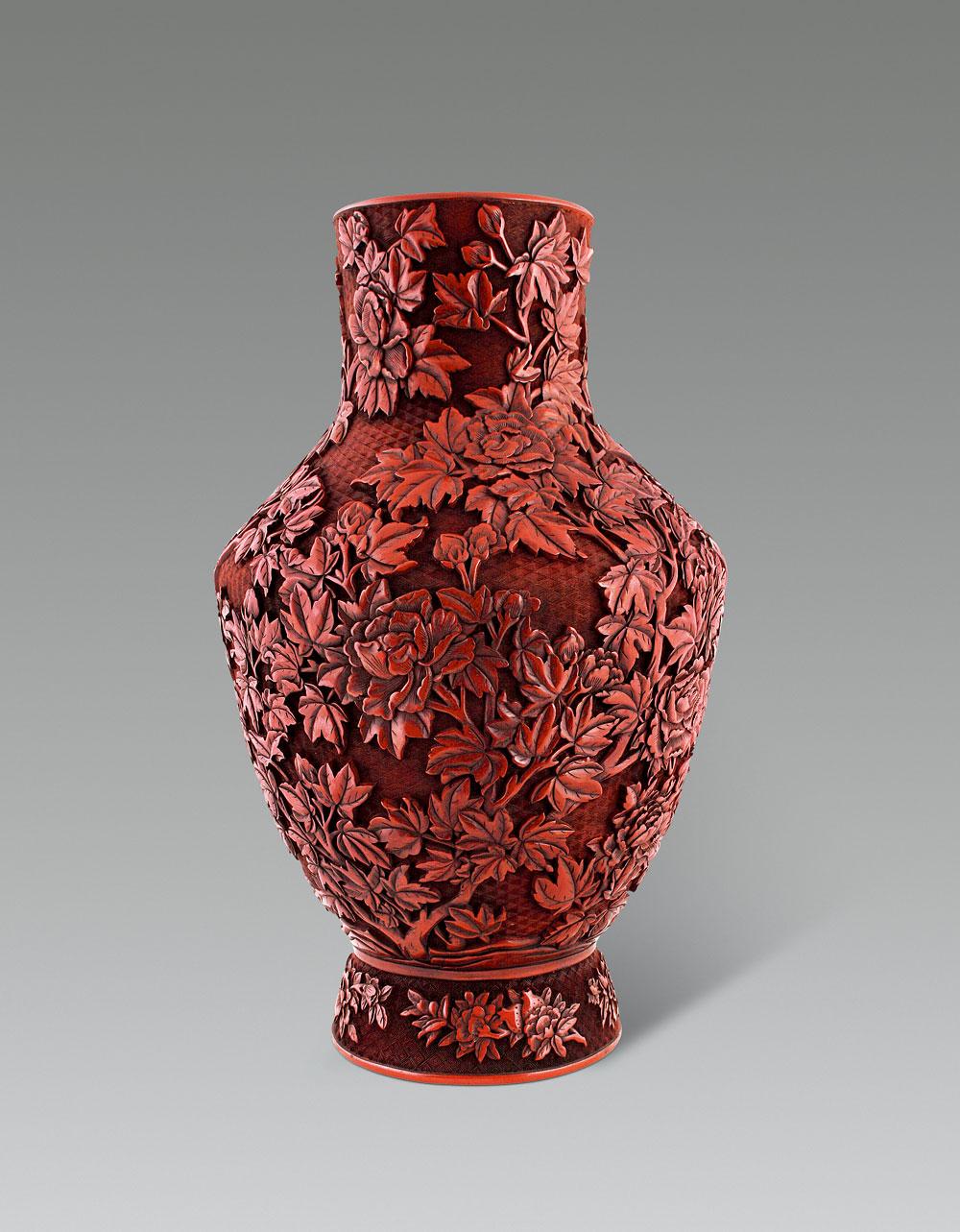 【清 剔红芙蓉花大瓶】拍卖品_图片_价格_鉴赏_漆器_雅昌艺术品拍卖网