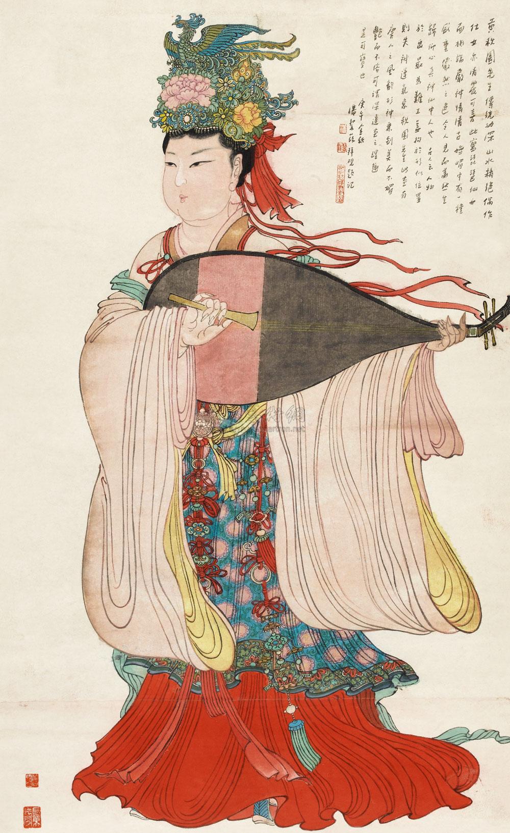 0117 敦煌仕女图 立轴 纸本