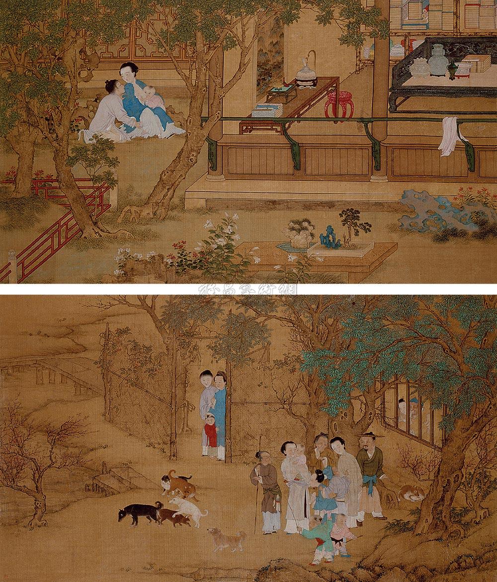 2811 人物图册 册页 (八开选二) 设色绢本