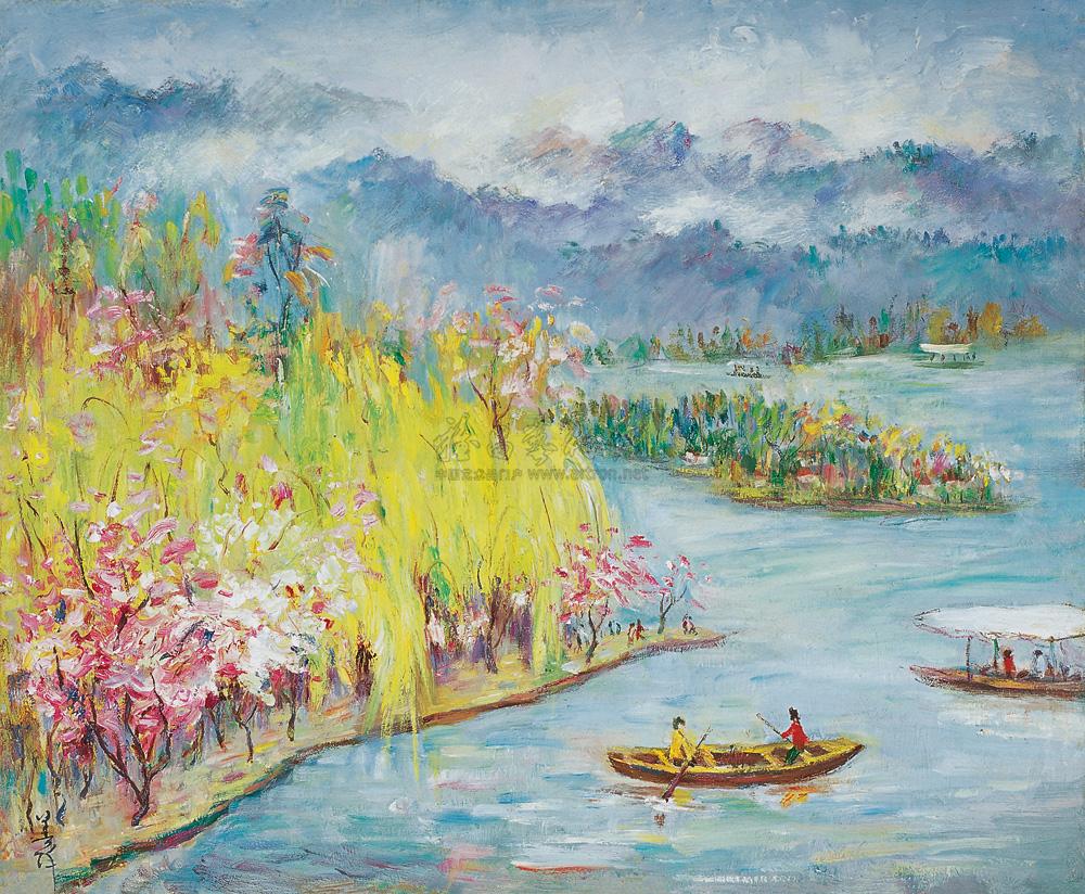【西湖的春天 油彩 画布】拍卖品_图片_价格_鉴赏_油画_雅昌艺术品