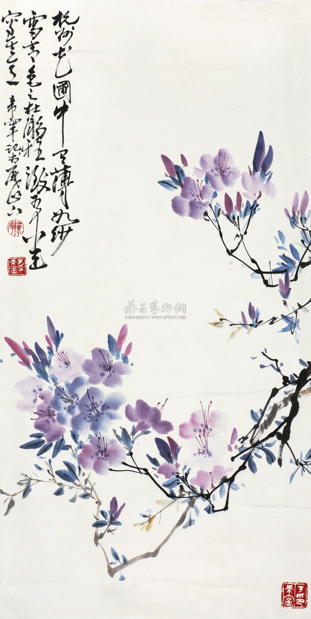 国画杜鹃花作品说明图片