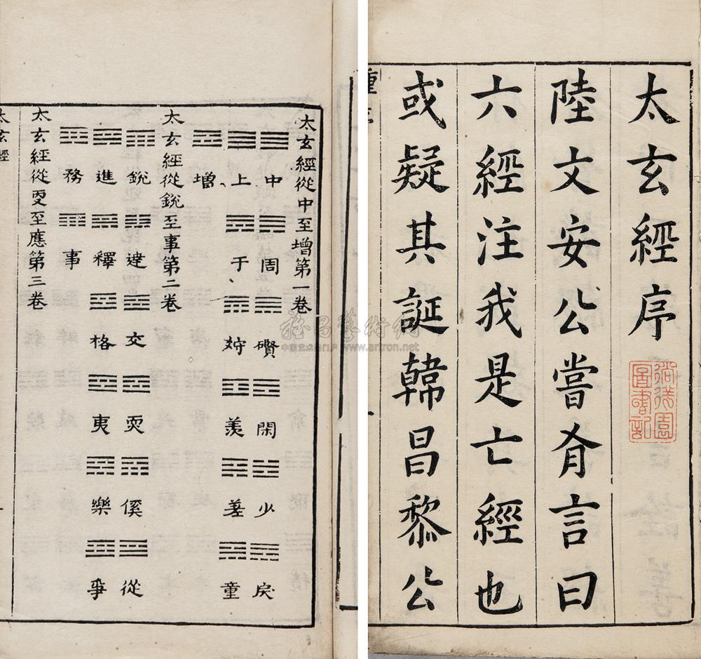 0303 汉扬雄撰,宋司马光撰,明赵如源辑注 扬子太玄经十卷,说玄一卷