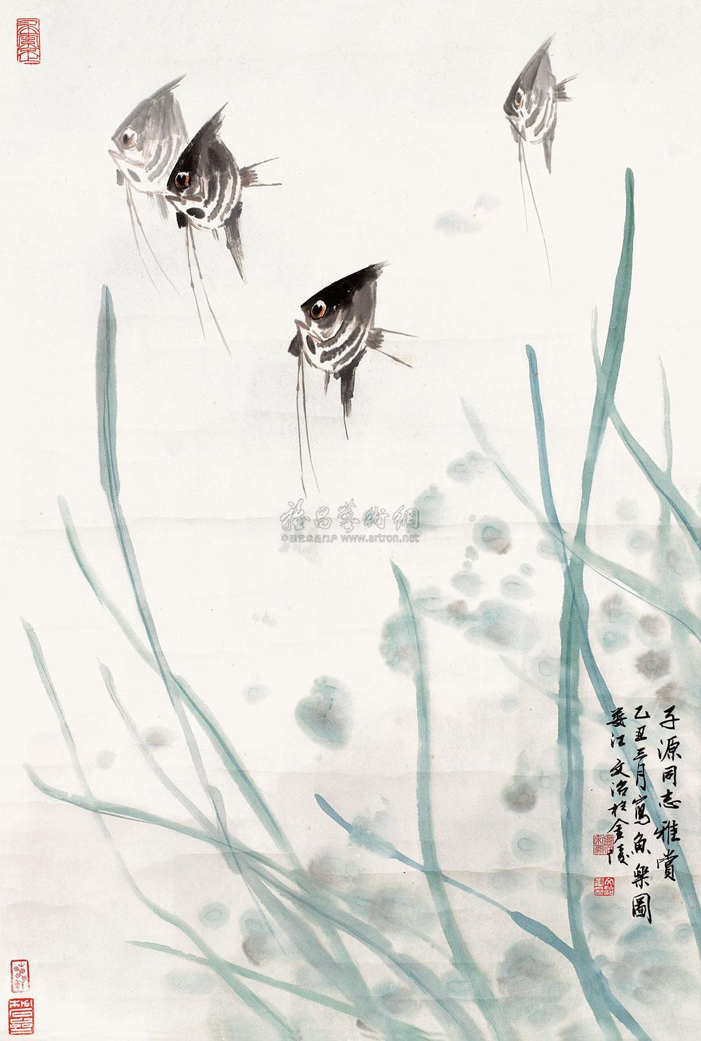 【神仙鱼 立轴 设色纸本】拍卖品_图片_价格_鉴赏_绘画_雅昌艺术品