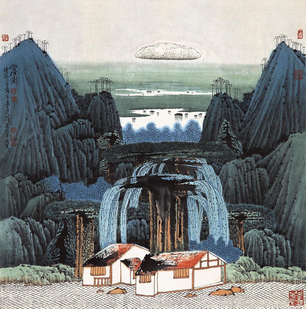 0084 1995年作 幽居图 镜心 设色纸本