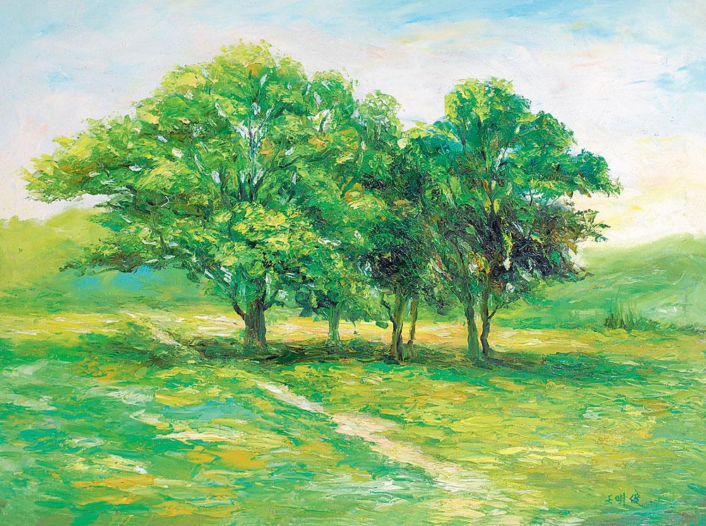 1375 2010年作 野外秋色 布面油画