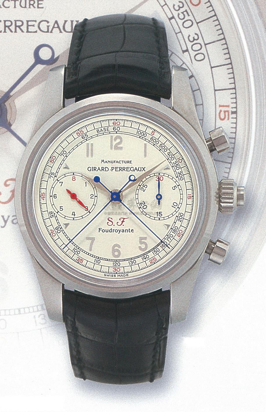 3525 芝柏,特大白金,自动上弦,双秒针计时秒表,限量