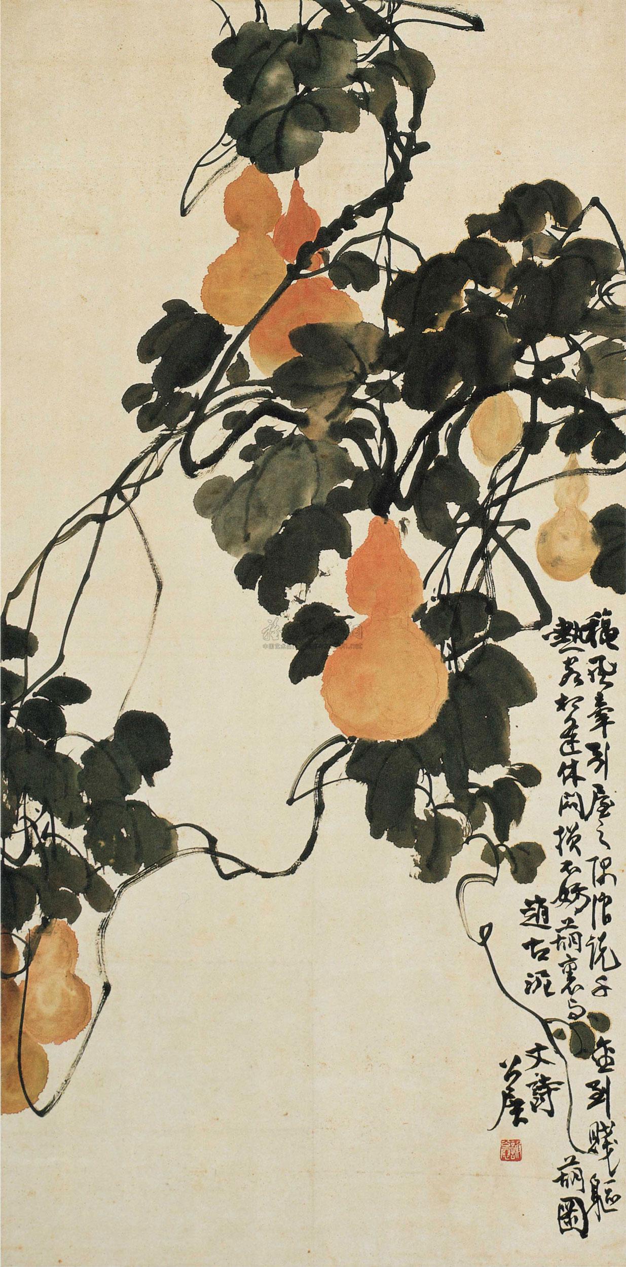 1295 葫芦图 立轴 设色纸本