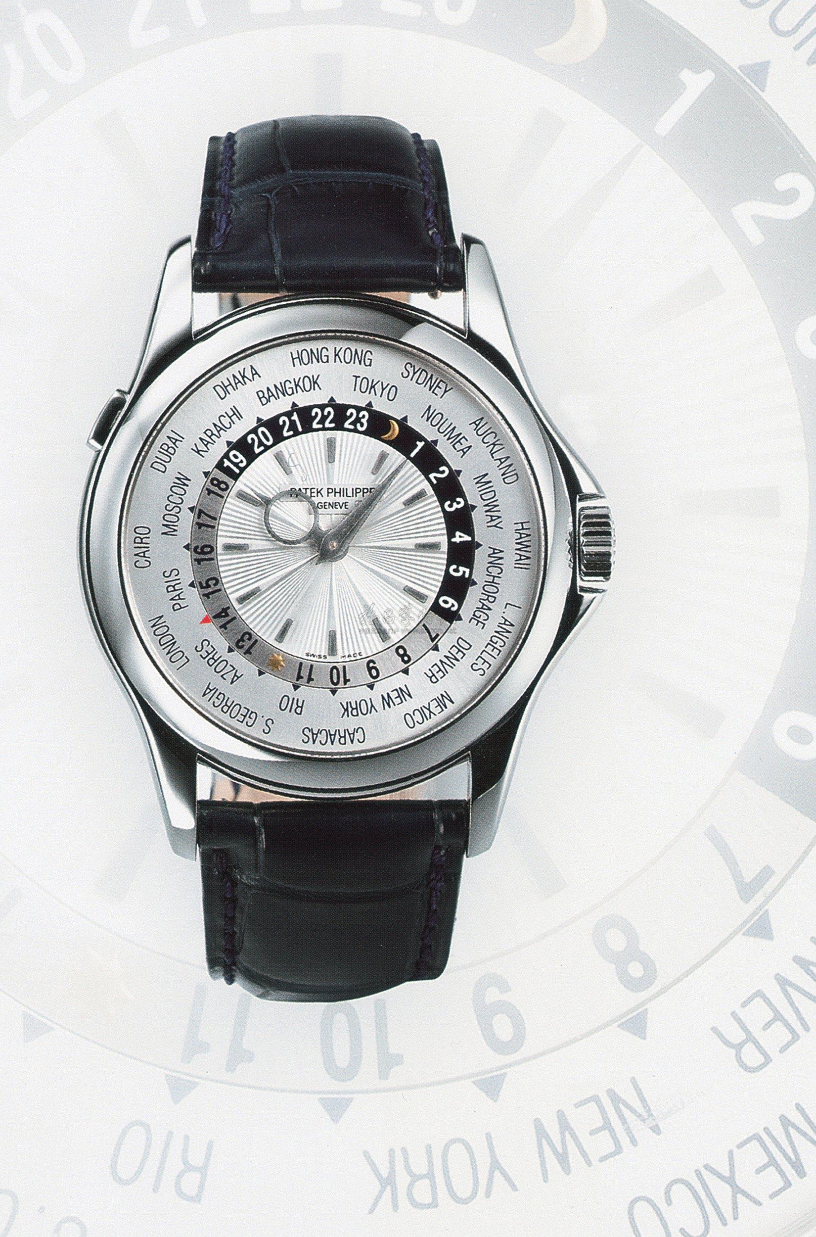 2210 年份 2007 白达翡丽 5130g型号18k白金自动上链世界时间腕表