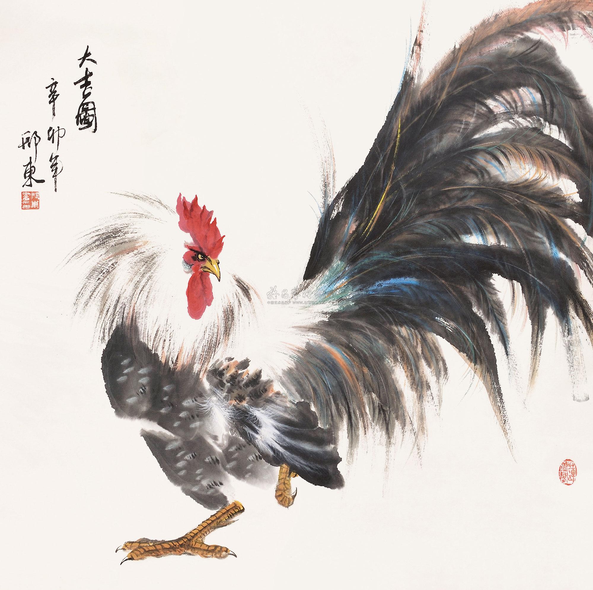 0561 大吉图 立轴 纸本设色
