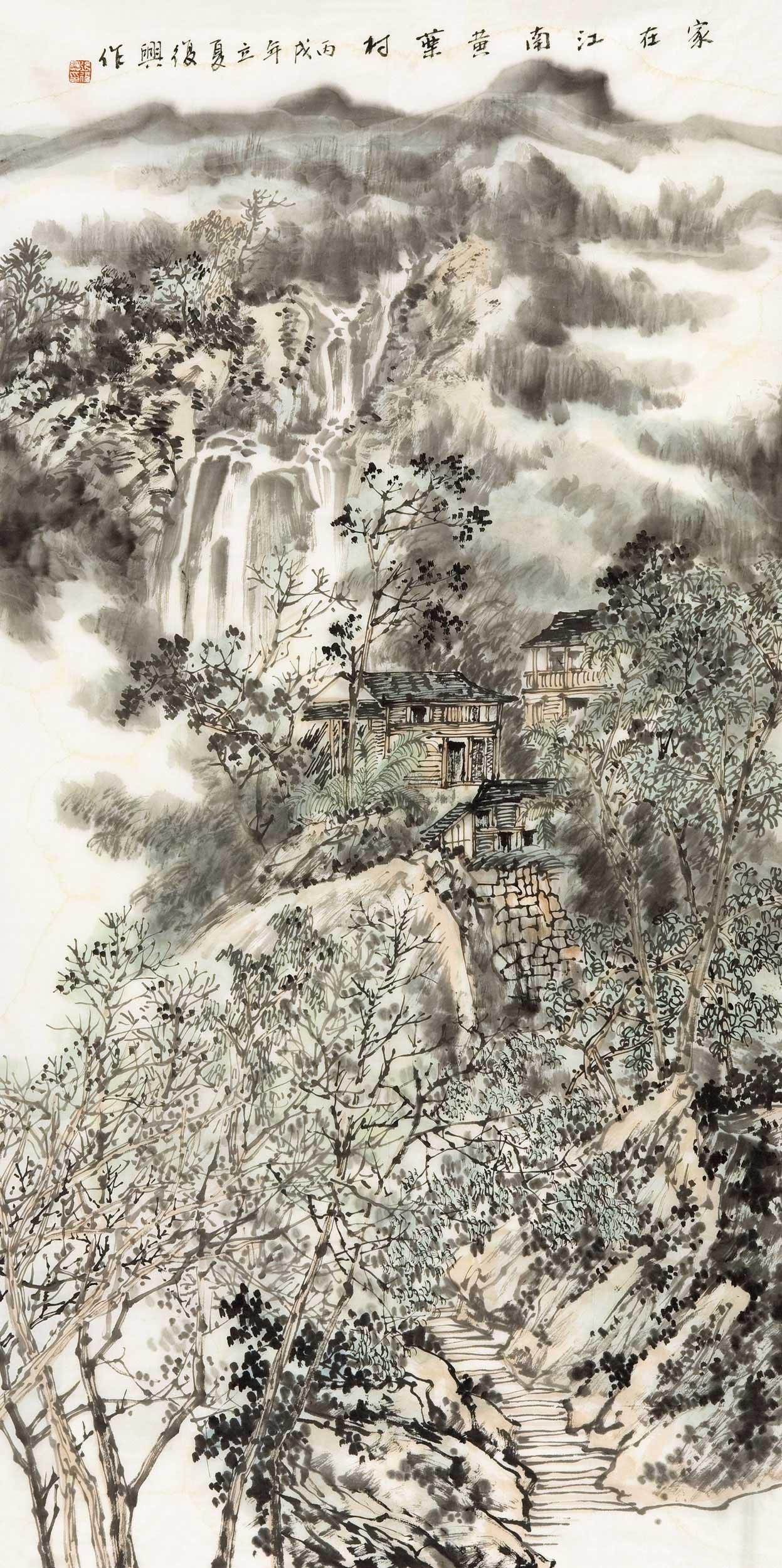 0281 家在江南黄叶村 软片 水墨纸本