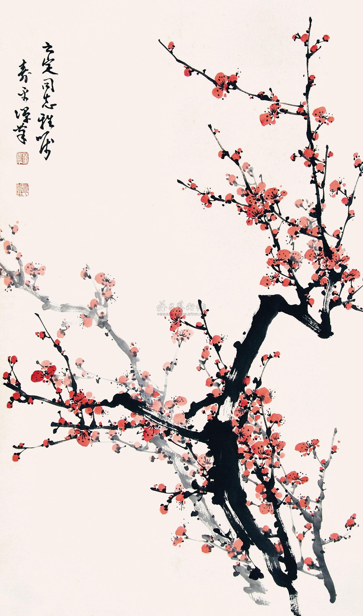 0137 报春图 立轴 纸本