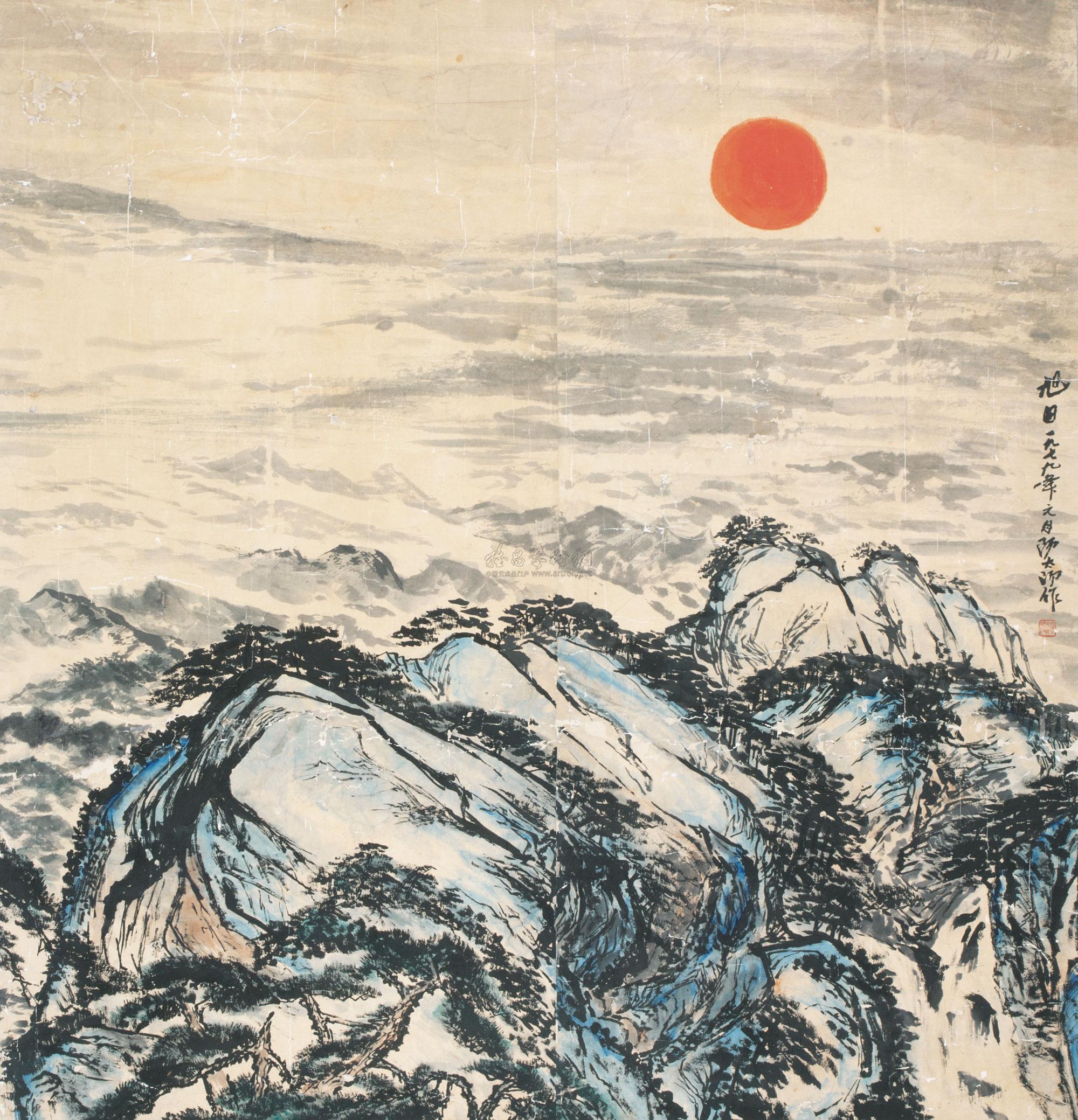 1472 旭日 镜片 纸本