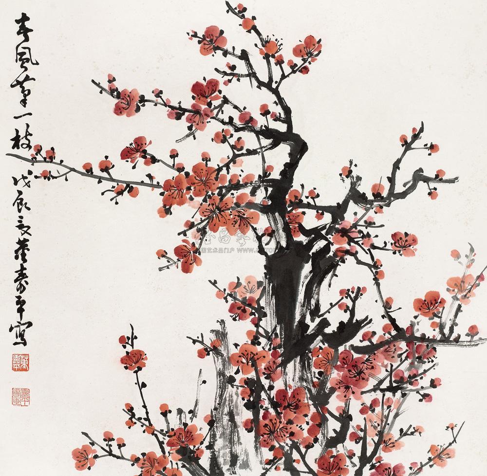 0424 1988年作 春风第一枝 镜心 设色纸本