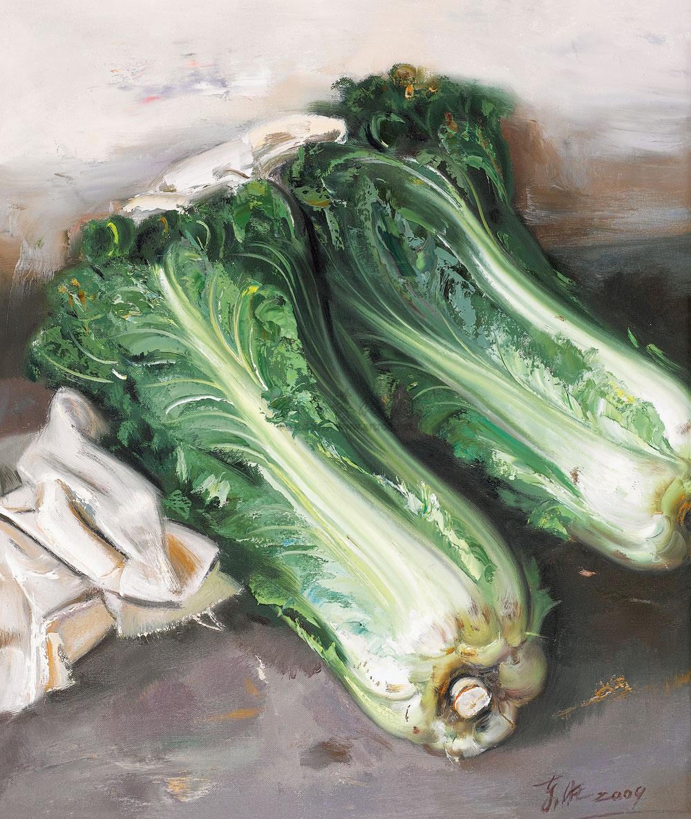 0645 2009年作 白菜 油画 画布