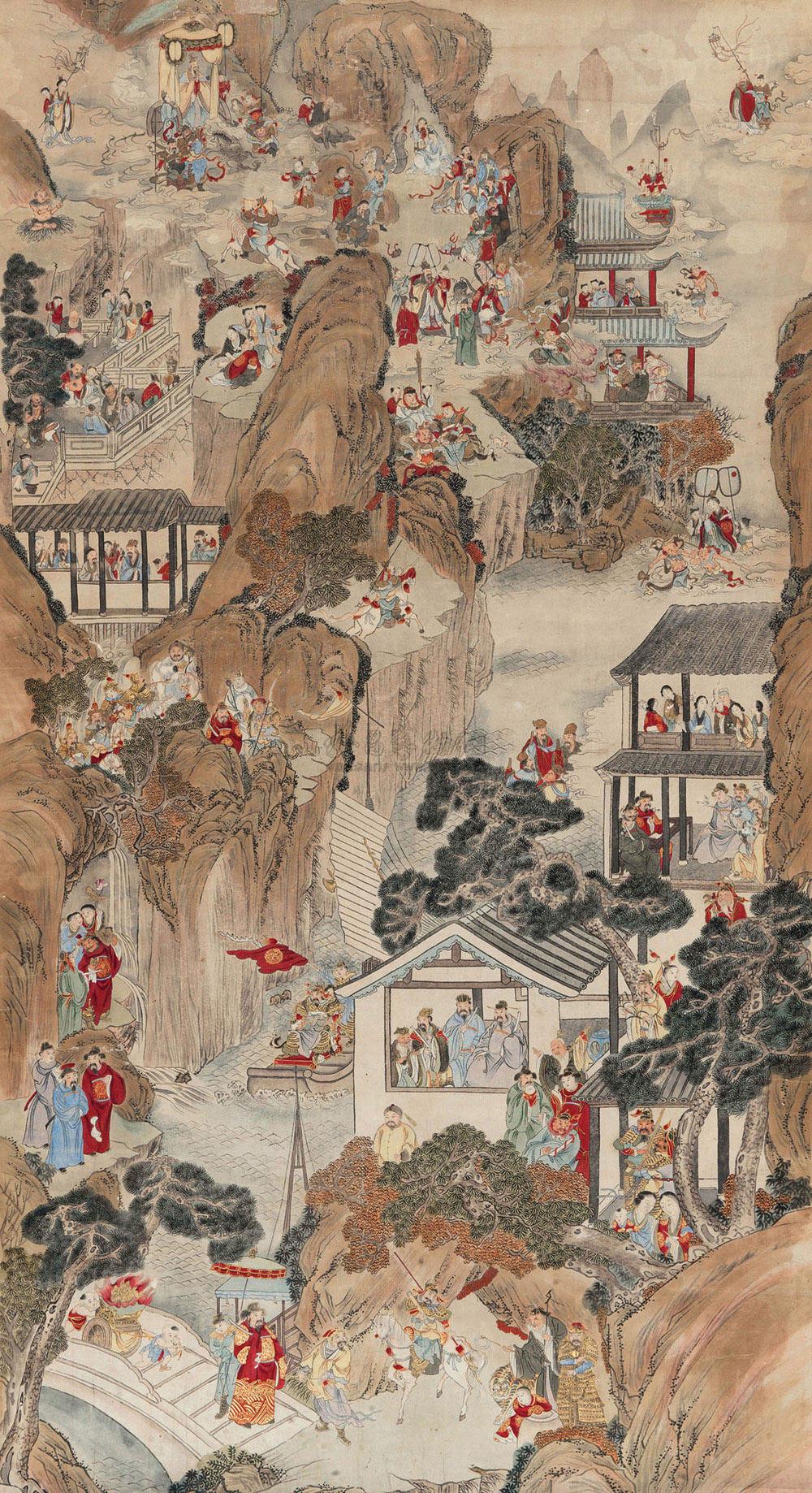 【富贵神仙图 立轴 设色纸本】拍卖品_图片_价格_鉴赏_绘画_雅昌艺术