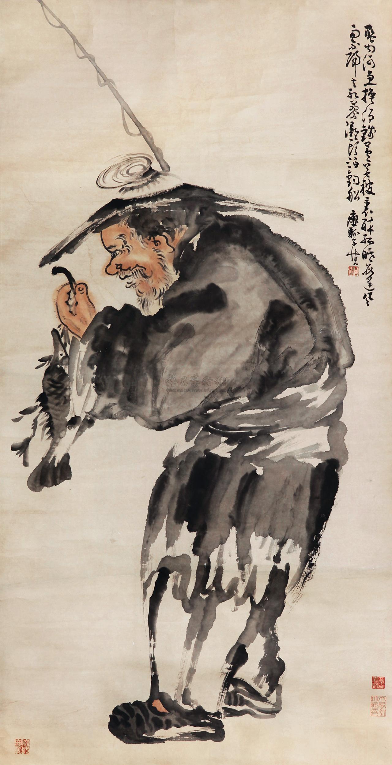 0087 渔翁 镜心 纸本