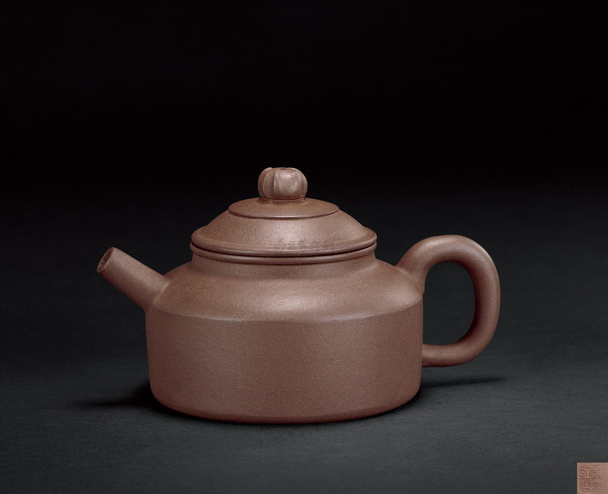 【清晚期 陈光明制青灰砂直流肩圆壶】拍卖品_图片_价格_鉴赏_紫砂