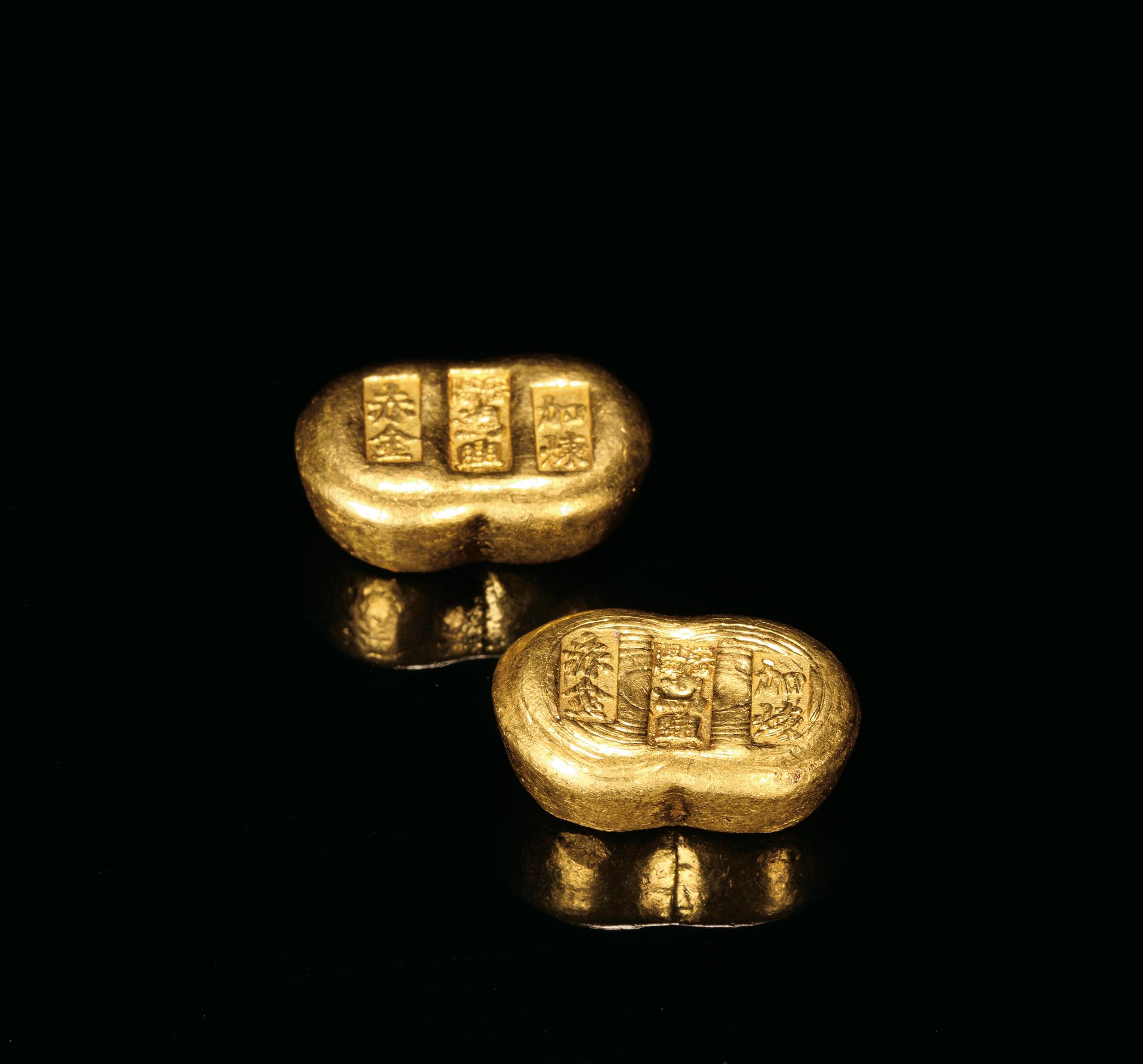 【清末民国 沈阳鸿兴加炼赤金一两金锭 (一对)】拍卖品_图片_价格