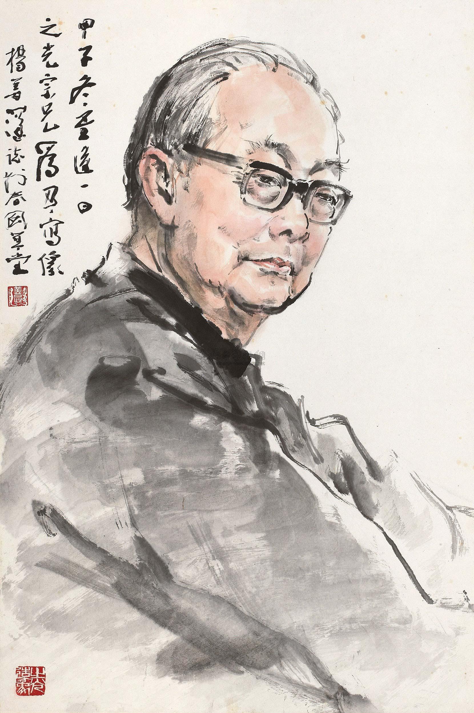 0374 杨善深像 镜框 设色纸本