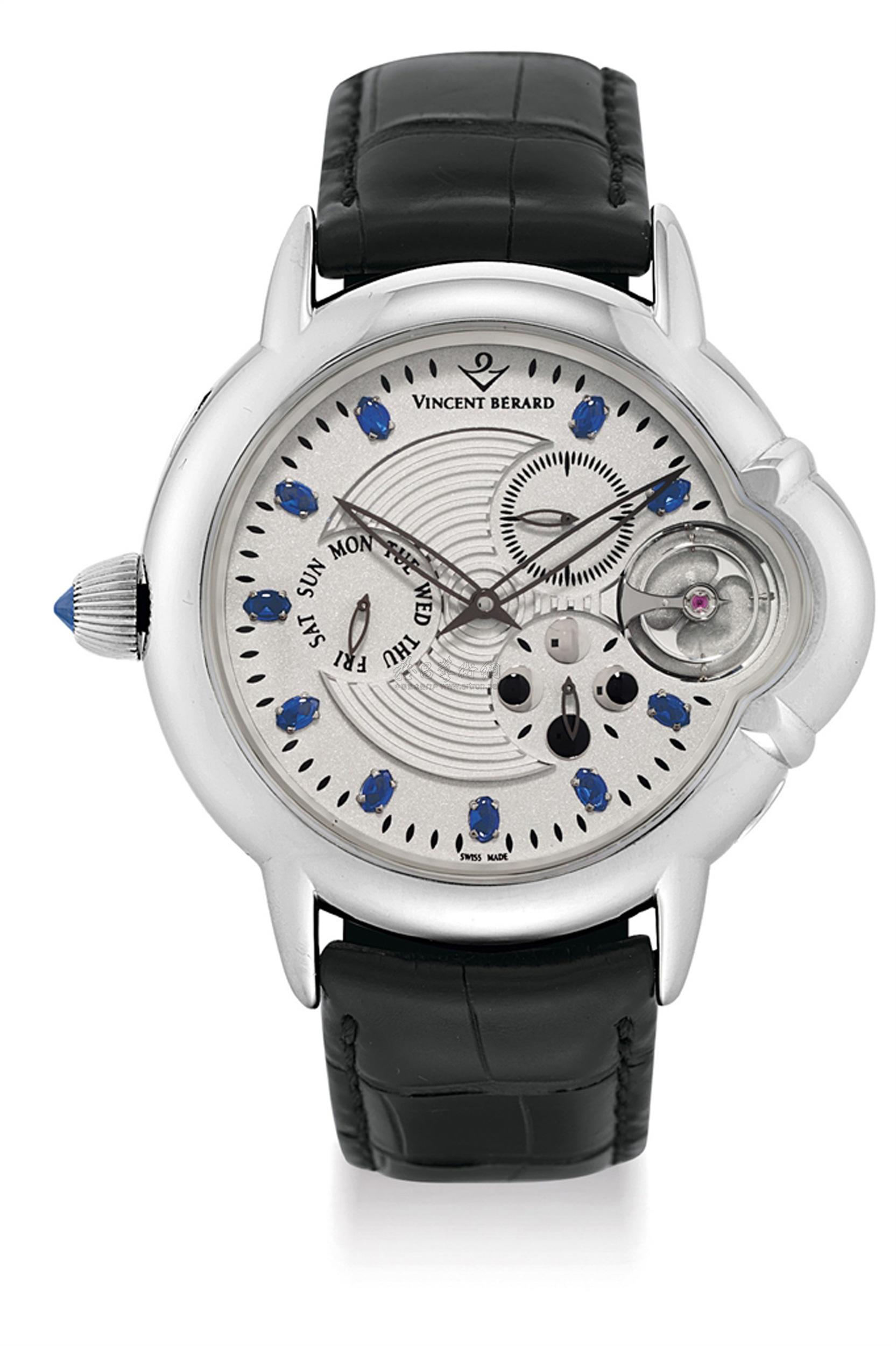 a large and unique platinum left-handed wristw
