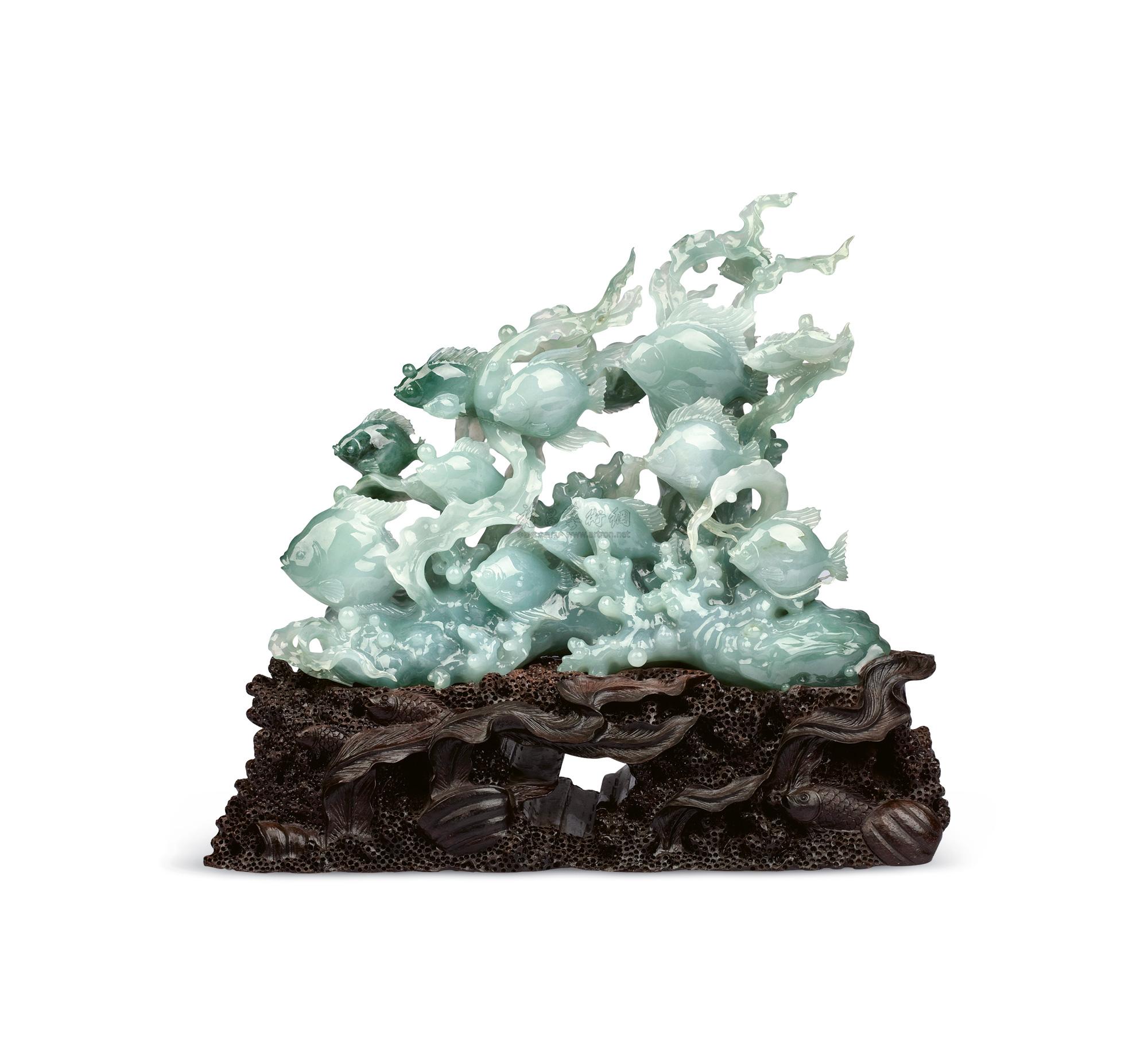 1761 翡翠"神仙鱼"摆件
