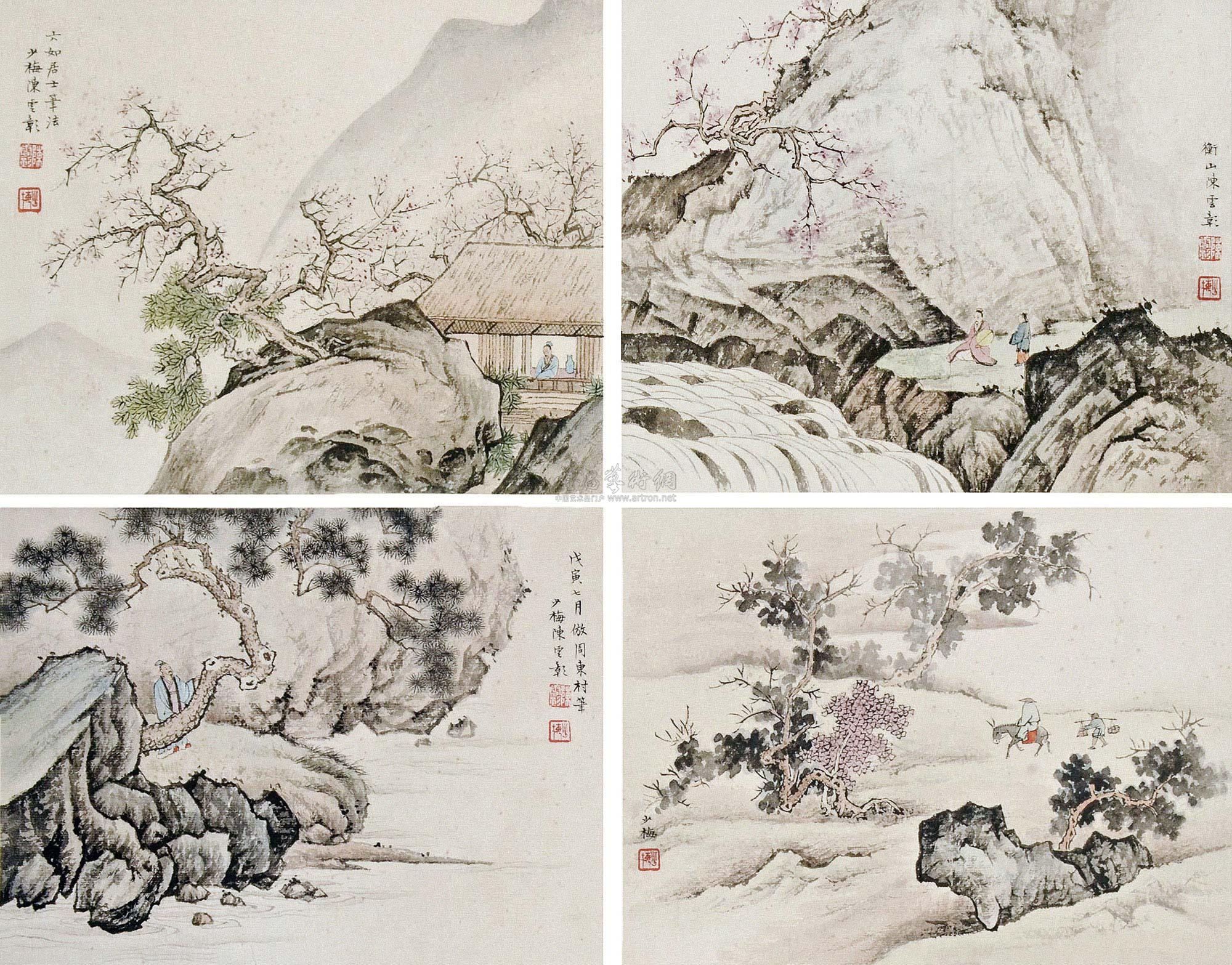 【山水小品 册页 设色纸本】拍卖品_图片_价格_鉴赏_绘画_雅昌艺术品