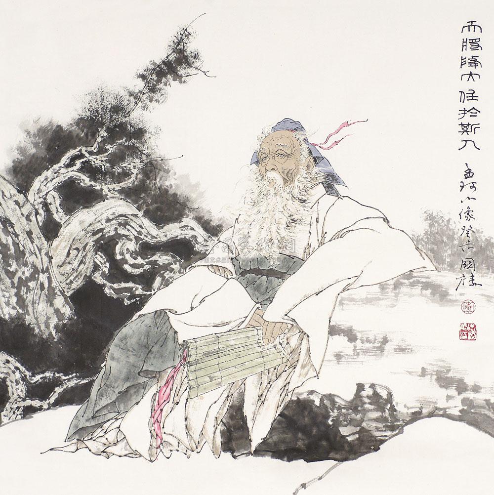0110 2003年作 孟子肖像 镜心 纸本