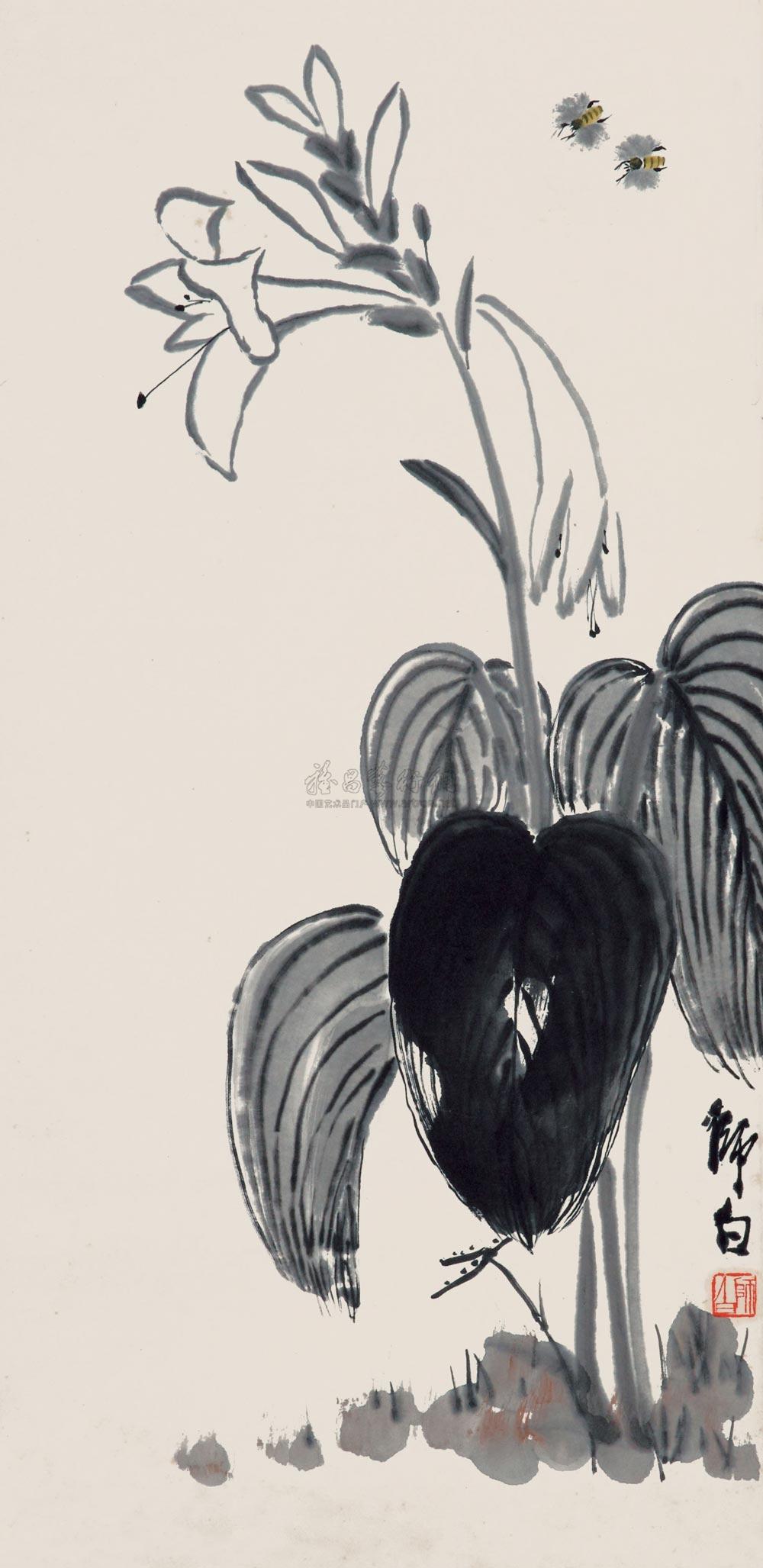 0692 玉簪花 立轴 设色纸本