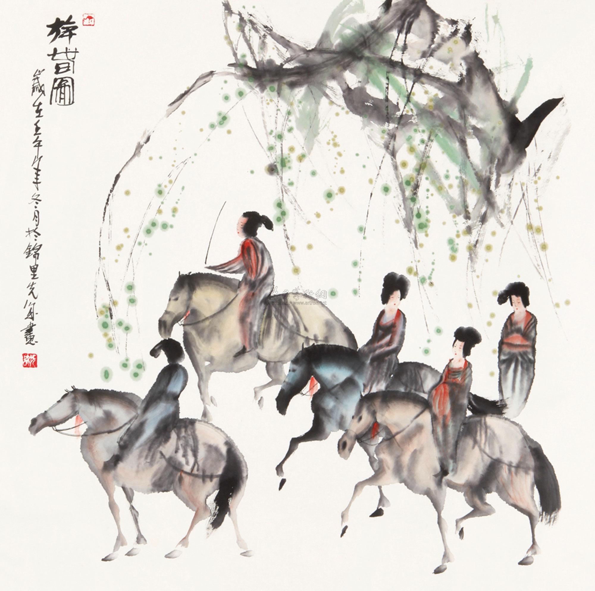 0004 游春图 立轴 纸本
