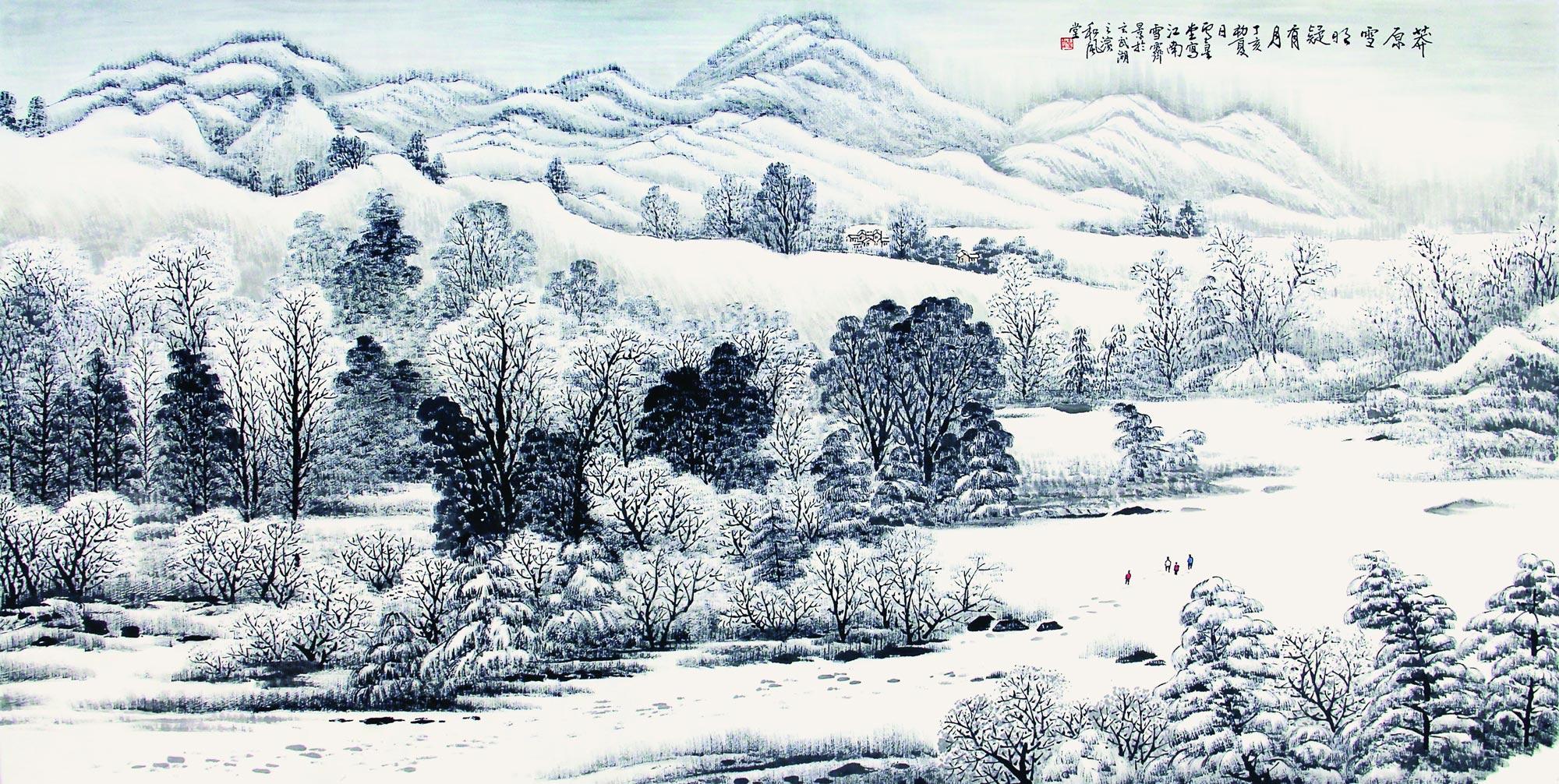 长江雪霁图图片
