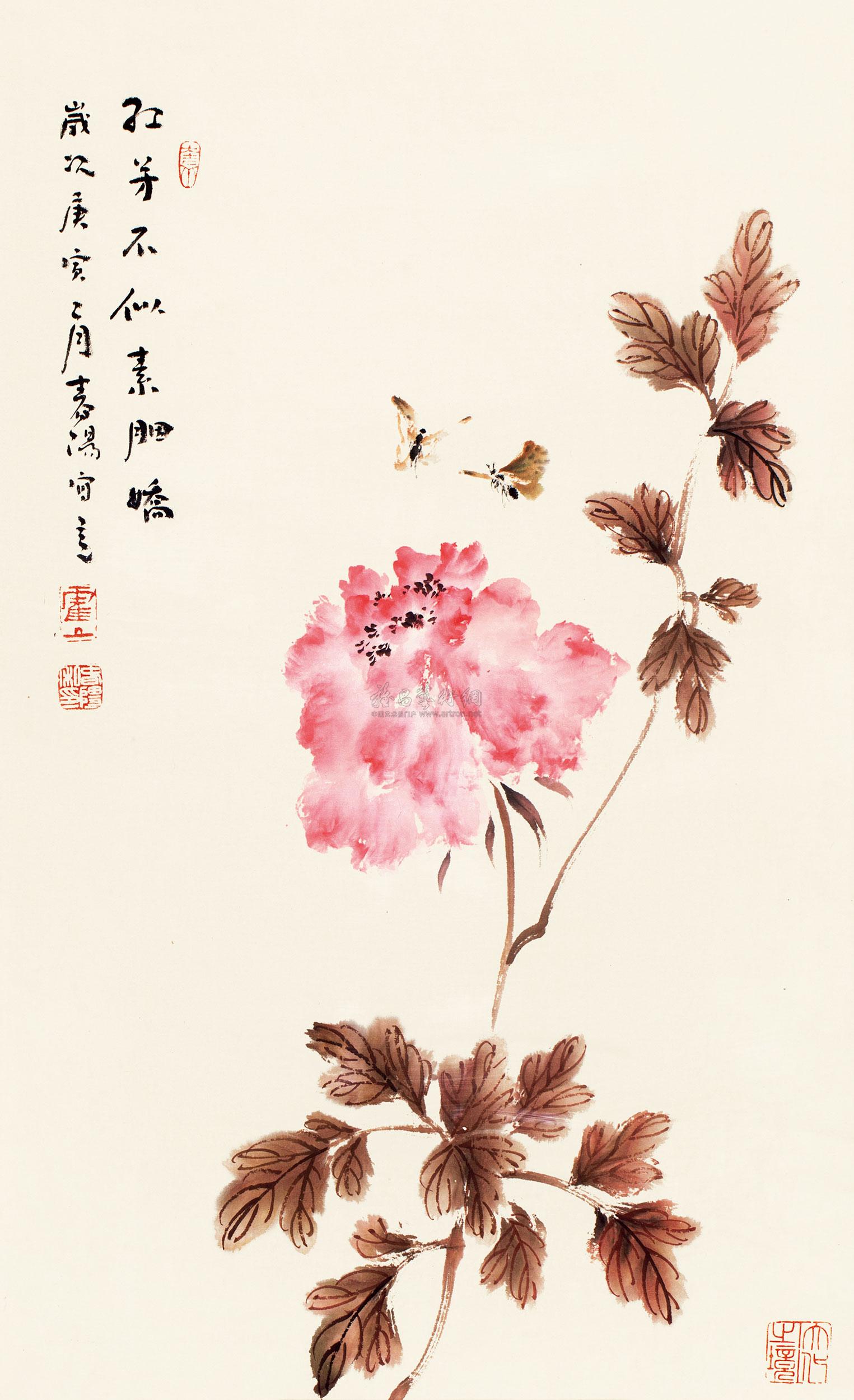 【蝶恋花 镜心 设色纸本】拍卖品_图片_价格_鉴赏_绘画_雅昌艺术品