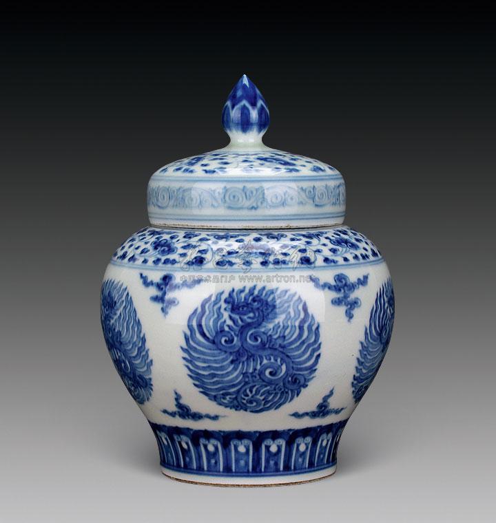 【明 青花团凤纹盖罐】拍卖品_图片_价格_鉴赏_明代青花瓷器_雅昌艺术