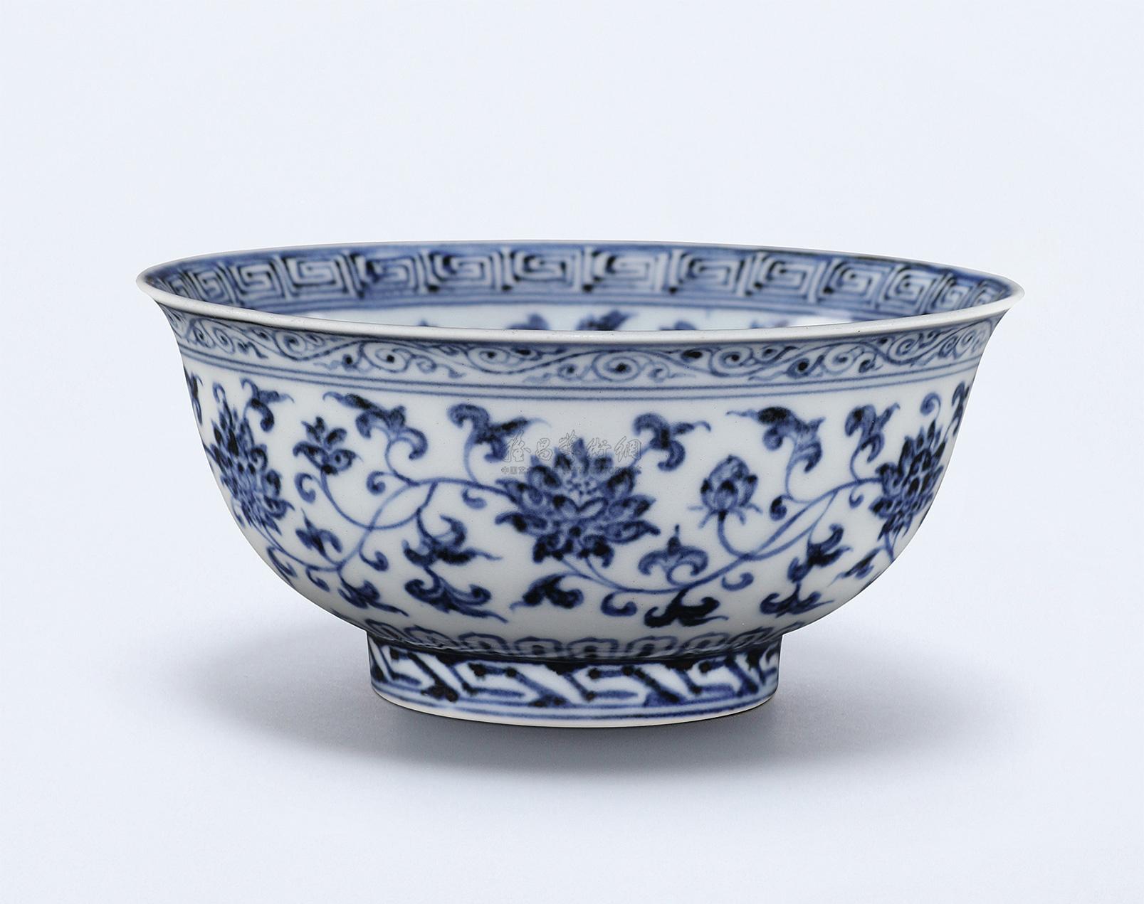 5956 明永乐 青花缠枝花卉纹碗
