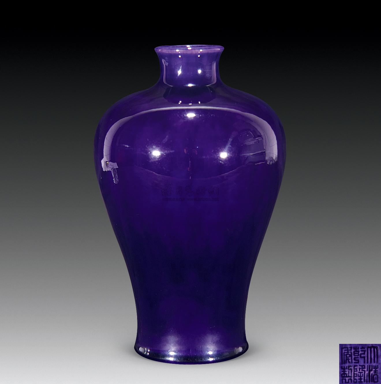 【清乾隆 茄皮紫釉梅瓶】拍卖品_图片_价格_鉴赏_清代单色釉瓷器_雅昌