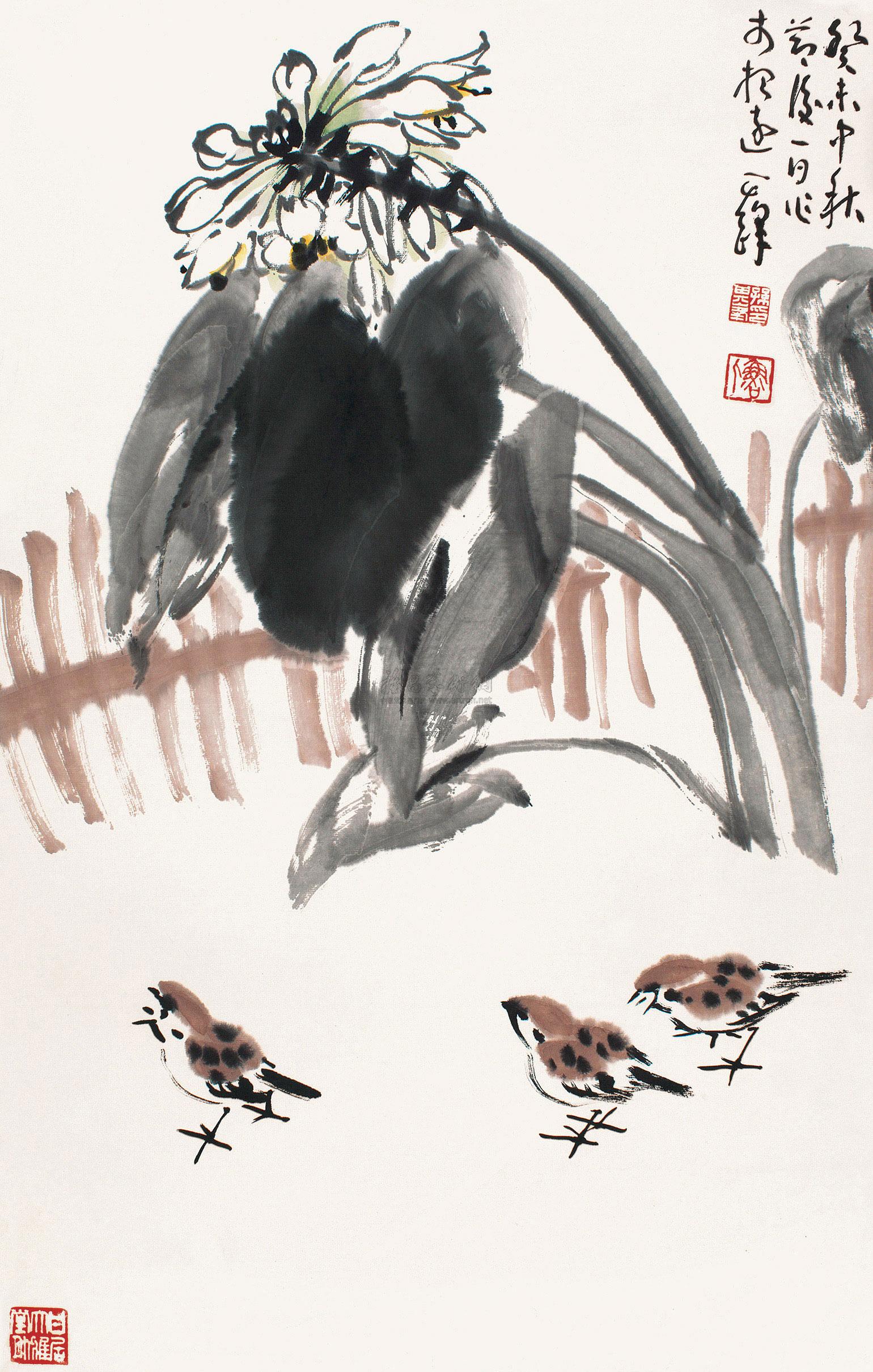 玉簪花 镜片 设色纸本】拍卖品_图片_价格_鉴赏_绘画_雅昌艺术品拍卖